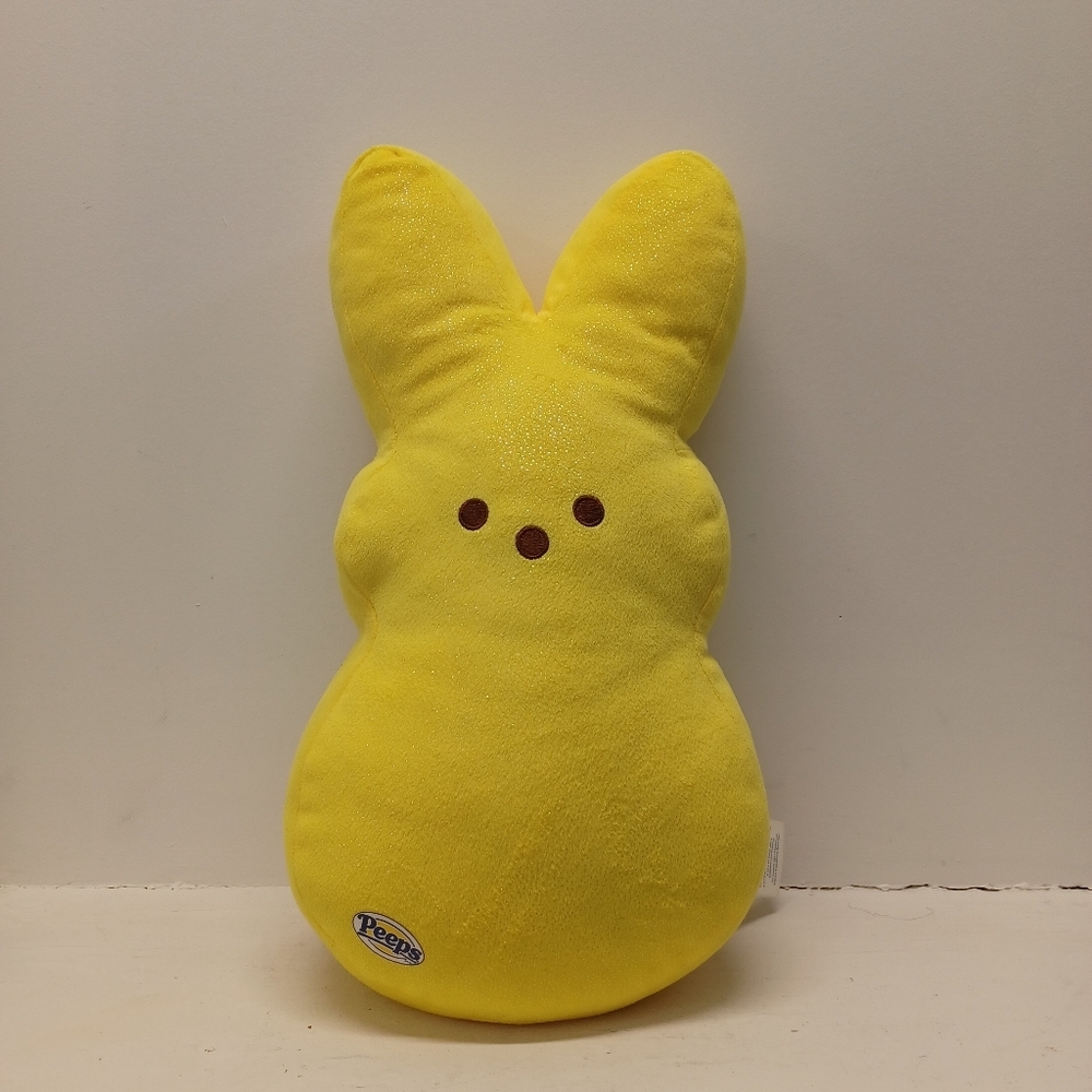 2021 Build-A-Bear Peeps Yellow Plush Bunny Toy Easter Shinny Teddy 15"